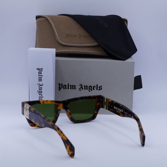 Palm Angels PERI10J MAGNOLIA 6055 Rectangle Sunglasses - Havana/Green - Picture 5 of 9